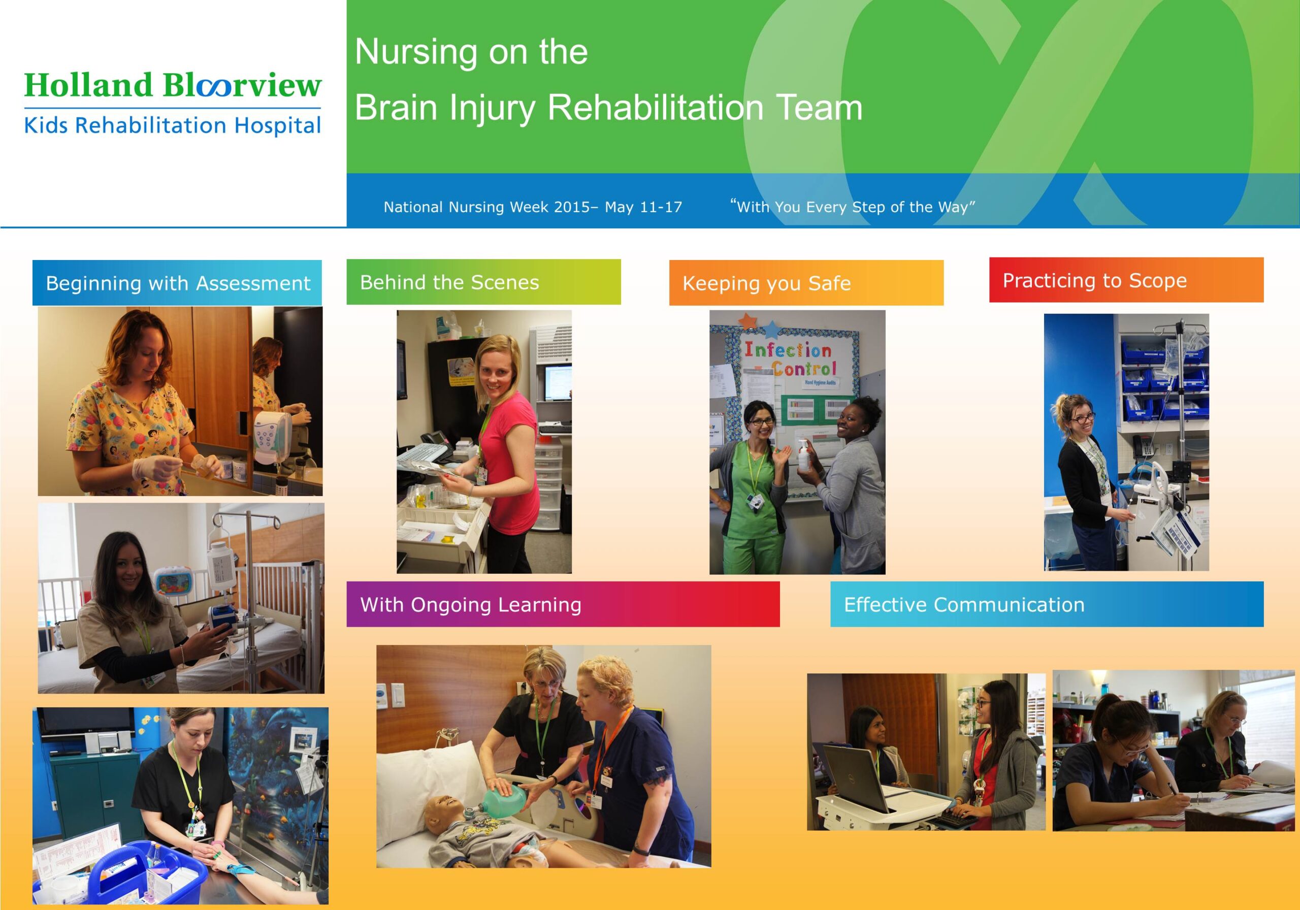 A collage of nurses at work photos