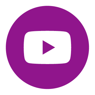 A purple play button