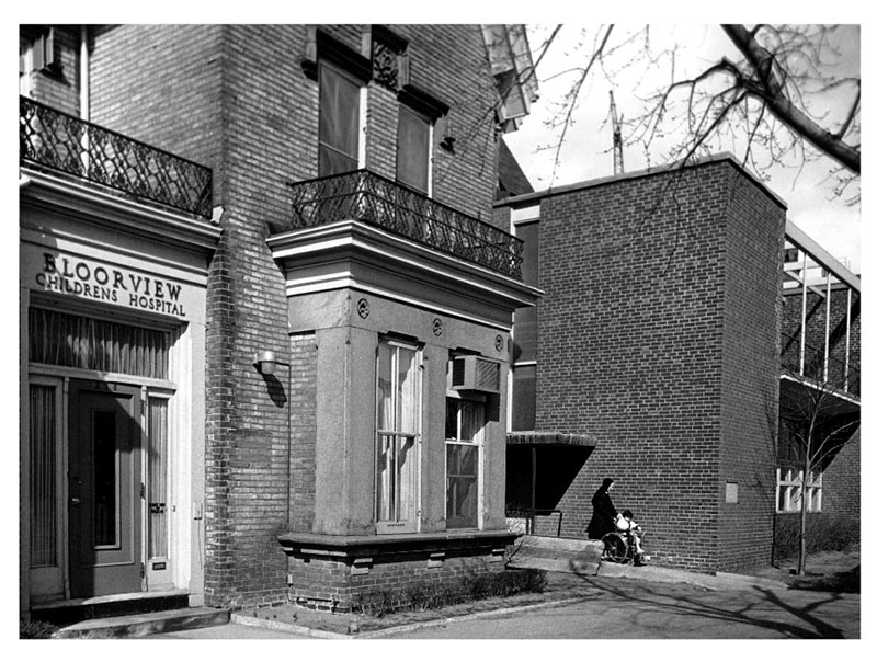 Black and white photo of an old building