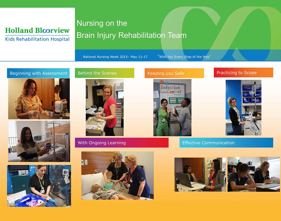 A collage of nurses at work photos