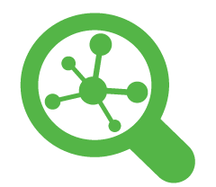 A magnifying glass icon