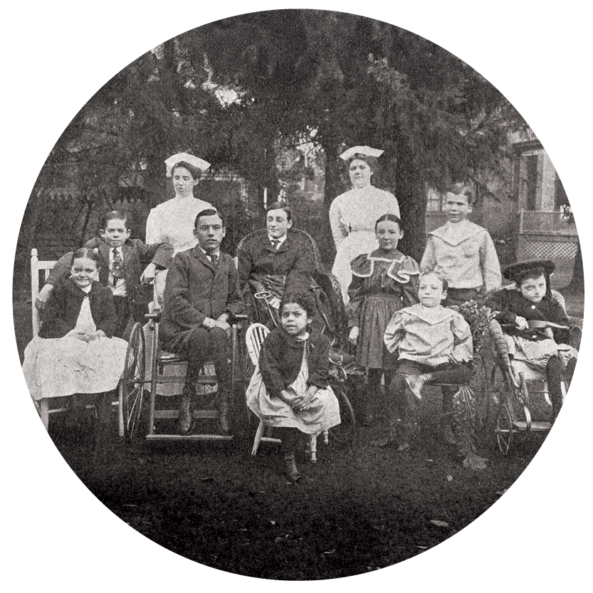 A group on the lawn - Home for Incurable Children Annual Report 1907 - 1908